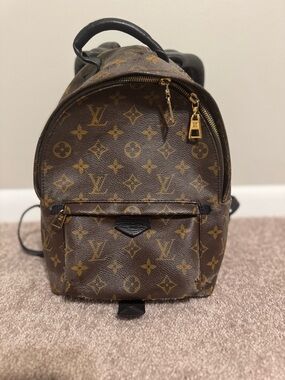 Louis Vuitton Brown Monogram Canvas Backpack with Gold Hardware